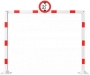 Hoogtebeperking 3 x 2,3 m (H) wit rood C29 voetplaat
